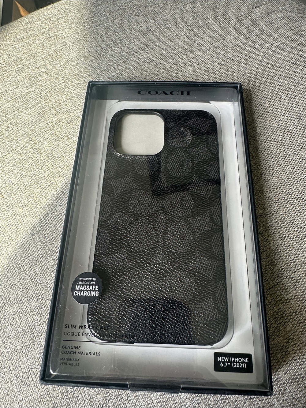 COACH Black Signature Slim Wrap Phone Case for 6.7" iPhone
